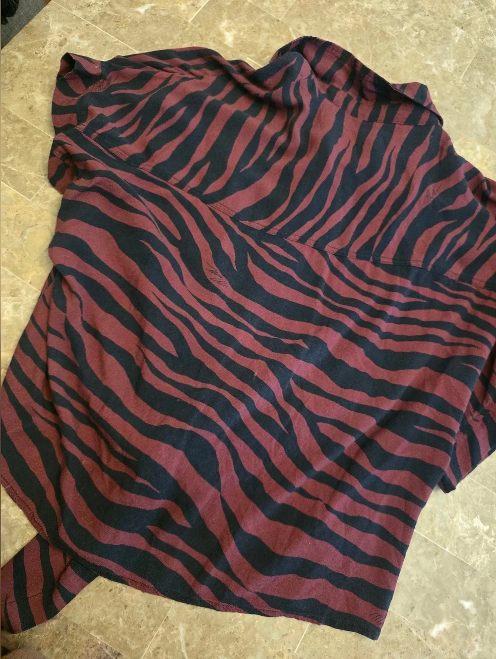 Michael Kors Zebra Print Tie Front Shirt.sz M/l